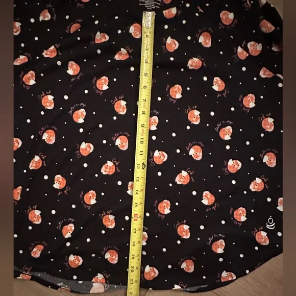 Cuddl Duds Fox Pattern Black Pajama Set - Picture 8 of 10